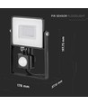 30W LED-breedstraler met sensor - Samsung LED-chip, werklamp