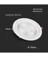 20W Ø17cm LED-spot - Zaagmaat: Ø14,5 cm, Afmetingen: Ø17 cm, 3 cm hoog, Samsung LED-chip