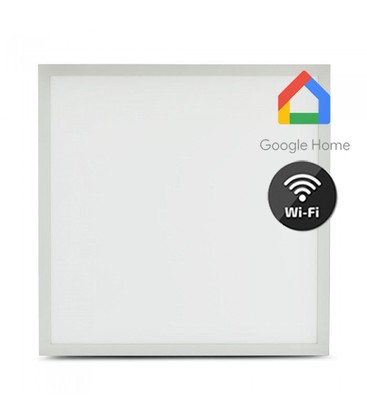 Bediening van een smart LED paneel via de smartphone app voor kleur en helderheid.