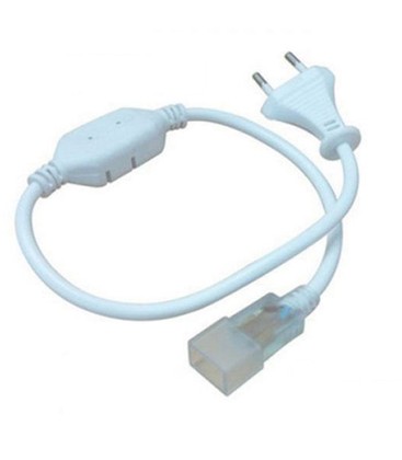 Witte stekker aansluitset voor 8x16 Neon Flex LED strips inclusief eindkap.